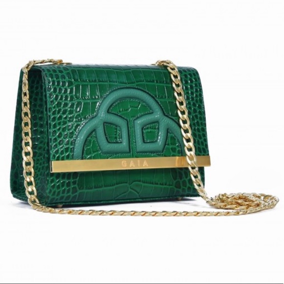Gaia Handbags - Gaia luxury bag green emerald gold crossbody